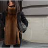 Women's Warm Faux Fur Spliced Cotton Coats Loose Lapel Long Sleeve Pockets Thicken Jacket Winter Lady Chic Outwear