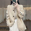 Autumn Winter Korean Stand Collar Knitting Cardigan Women's Sweater Jacket Loose Ladies Sweater Coat Tops