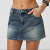Washed Denim Skirt Women Simple All-match Girl Mini Skirts Temperament Commuting Style Female Clothing