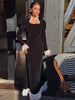 Full Sleeve Lace Patchwork Velvet Maxi Dress Women Elegant Stand Collar Puffed Slim Long Sexy Gowns Lady Evening Dinner Dresses