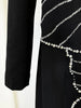 High Street Designer Party Vestido Women's Long Sleeve Diamonds Beaded Crystal Long Maxi Dress