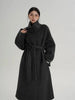 Advanced Gray Standing Collar Long Woolen Coat For Women'S Autumn And Winter Clothing, Double-Sided Woolen Coat