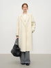 Women's Pure Wool Double Breasted Coat - Classic Mid-Length Winter Trench Warm Elegant Overcoat