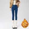 Women's Fleece Warm Winter Jeans Thicken Elastic Skinny Pencil Pants Korean Slim Plush Thermal Leggings Trousers