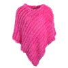 Women's 100% Real Natural Rabbit Fur Knitted Pullover Poncho Lady Cape Genuine Fur Shawl Warm One Size