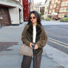 Elegant Fur Knitted Coat Fall Feminine Jackets Vintage Modest Casual-chic Stylish Versatile Party Women Streetwear