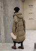 Lagabogy Winter Women Oversize Long Puffer Coat Female Thick Warm White Duck Down Jacket Hooded Loose Parkas Outwear