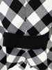 High Street Designer Jacket Women's Large Metal Buckle Black And White Checkered Slim Blazer