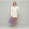 Floral Print Blazer Women's Skirt Set Elegant Cropped Jacket Mini Skirt Two Piece Set Spring Business Casual Outfit