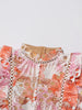 Colorblock Hollow Out Elegant Dress For Women Stand Collar Flying Sleeve High Waist Temperament Dress Female