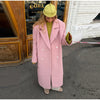 Autumn Winter Solid Women's Woolen Overcoat Urban Long Sleeve Lapel Button Female Outwear Elegant Lady Overcoats