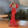 Chic Evening Dresses for Women Rhinestones One-Shoulder Trumpet Sweep Train Pleat Satin Vestido De Noche Customized