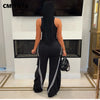 Women Denim Patchwork Pocket Side Wide Leg Loose Jogger Pants Active Jean Splicing Sweatpants Trousers