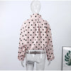 Pink Polka Dot Jacket For Women Casual Stand Collar Long Sleeve Button Loose Coat Lady Spring Chic Street Outerwear