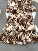 Spring Autumn Women's Long Sleeved Dress Temperament Loose Large Size Lace Up Printed Long Dress Female C329