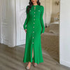 Brand Women Knitted Maxi Dress Aesthetic Y2K Single-breasted Shirt Sweater Dress Lady Party Vestidos