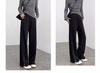 High Waist Autumn Winter Women Woolen Pants Elastic Waist Quality Trousers Straight Type Soft Warm Trousers