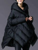Winter Big Size Down Coat For Women Irregular Design A-line Solid Color Loose Mid Length Clothing 2VV223