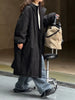 Black Big Size Long Cotton-padded Coat Long Sleeve Loose Fit Women Parkas Tide Autumn Winter 1DH2804