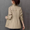 Women Double Layer Windbreaker Autumn Casual Slim Coat Plus Size 4Xl Stand-Up Collar Ladies Jacket