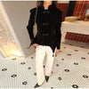 Spring Frog Button Jacket For Women Elegant Stand Collar Long Sleeve Tassel Coats Lady Chic High Street Chic Outerwear