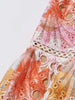 Colorblock Hollow Out Elegant Dress For Women Stand Collar Flying Sleeve High Waist Temperament Dress Female