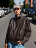 Autumn Women Turtleneck Faux Leather Jacket Vintage Long Sleeve Zipper Motorcycle Jackets Female Streetwear Chic Coat