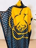 Round Necked Kaftan Dress, Bat Sleeve Loose Fitting Dress with Scarf, Women's Clothing