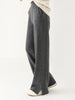 Women Wool Wide Leg Trousers Elastic Waist Side Slit Woman Wool Pants Autumn Winter 100% Merino Wool Knitted Soft Warm Trousers