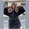 Cotton Lined Furry Fur Collar Belts Jacket Women Long Sleeve Thicken Warm Female Coat Winter Street Casual Outwear