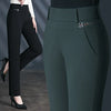 Black Women's High Waist Stretch Suit Pants, Slim Trousers, Purple Green Brown Pantalones, Asian Size M-6XL
