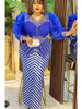 African Dresses for Women Plus Size Sequin Evening Party Long Dress Dashiki Ankara Outfits Robe African Clothes