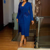 Women Dress Sets Two Pieces Set Matching Set Casual Elegant Flower V Neck Suit Coat Mid Calf Slip Dress Party Night Work