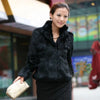 Autumn Winter Real Genuine Rabbit Fur Coat Women Full Pelt Real Rabbit Fur Jacket Fur Mandarin Collar Overcoats