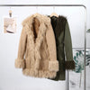Elegant Solid Faux Fur Spliced Coat Women Lapel Long Sleeve Tassel Plush Outerwear Fall Winter Warm Streetwear