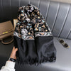 Winter Warm Cashmere Scarf for Women Embroidery Pashmina Blanket Thick Shawl Wrap Neckerchief Bufanda Echarpe Poncho