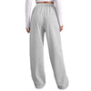 Women's Winter Sweatpants Solid Color Casual Fleece Sweatpants Outdoor Travel Camping Wide Leg Straight Pants