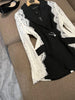 High Street Designer Jacket Women's Stylish Color Block Lace Patchwork Blazer