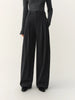 Fall Winter Women's Chic Versatile Gray Pleated Barrel Leg Dress Pants with Flowy Fit - Flattering for Daily Wear