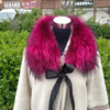 Raccoon Fur Collar Women Winter Coat Hood Decor Furry Fur Collar Warm Coat Shawl Natural Raccoon Fur Scarf Neck Warmer