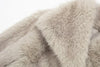 Women Cropped Faux Fur Jacket Coat Long Sleeve Front Snap-button Female Outerwear Chic Lapel Collar Thick Coat