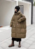 Lagabogy Winter Women Oversize Long Puffer Coat Female Thick Warm White Duck Down Jacket Hooded Loose Parkas Outwear
