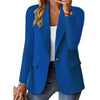 Women Solid Button Suit Coat Lapel Long Sleeve Hatless Casual Coat Jacket Oversized Work Office Lady Business Autumn
