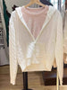 Twisted Flower Knitted Cardigan Sweater Women Autumn Long Sleeve Hooded Zipper Short Coat Streetwear Sweaters Y2K Tops