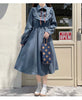Art Mori Girls Long Dress Autumn Winter Basic Wear Retro Vintage Japan Style Doll Neck Cute Sweet Ribbon Bow Tie Corduroy Dress