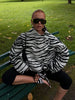 Zebra Print Asymmetric Coats Women Chic Wrap High Collar Oversized Drop‑shoulder Jacket Fall Winter Streetwear Outerwear