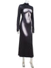 Women's Maxi Dresses Print Sheath Turtleneck Regular Long Sleeves Slim Fit Streetwear Female Vestidos Robes