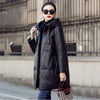 Black PU Leather Coat Hooded Down Cotton Clothes Women's Winter Cocoon-Type Thick Loose Cotton-Padded Jacket Thick Parkas