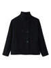 Women Stand Collar Spring Woolen Coats Single Breasted Loose Female Long Sleeve Jacket Office Lady Street Short Coat