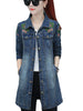 Flowers Embroidery Denim Jacket Loose Casual Letter Jeans Overcoat Button Pocket Outwear Female Clothing Fall Women